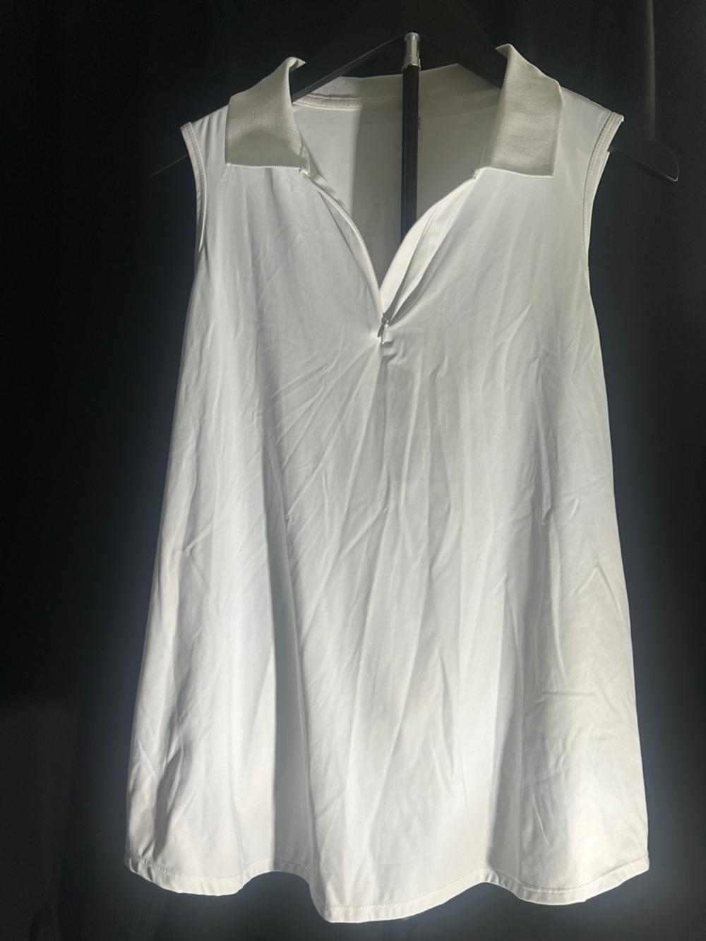 MTA Sport White Zip Polo Top